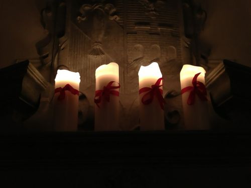 Šviesa, Žvakių Vaškas, Žvakės, Adventas, Ketvirtasis Advento Sekmadienis, Kalėdos, Židinio Girlianda, Raudona Juosta