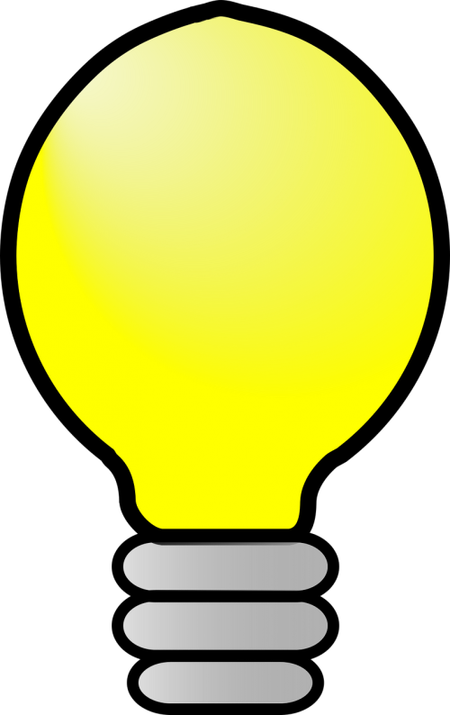 Lemputė, Geltona, Paprastas, Idėja, Nemokama Vektorinė Grafika