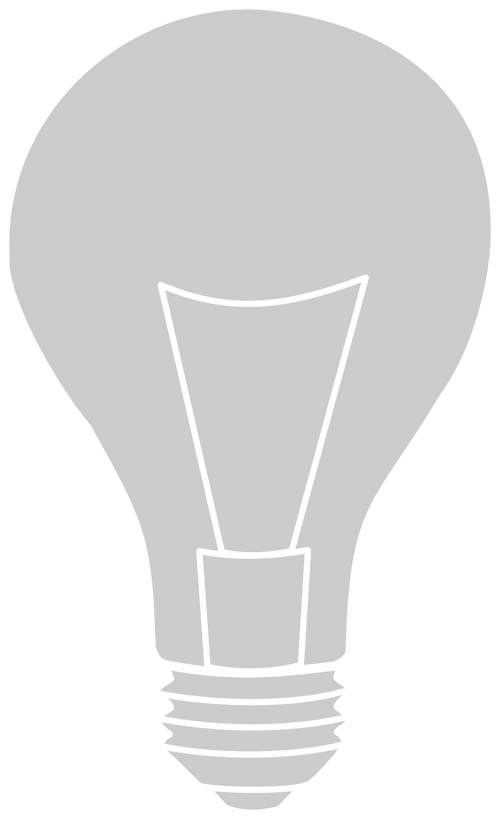 Lemputė, Šviesa, Lemputė, Pilka, Lempa, Energija, Inovacijos, Idėja, Galia, Elektrinis, Išradimas, Technologija, Apšvietimas, Švytėjimas, Nemokama Vektorinė Grafika