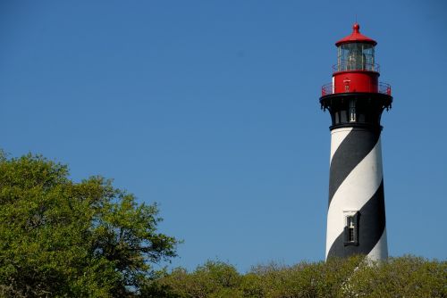 Švyturys, St Augustine, Florida, Švyturys, Orientyras, Istorinis, Šviesa, Balta, Bokštas, Juoda, Jūrinis, Pastatas, Usa, Architektūra, Kelionė, Raudona, Senas, Kraštovaizdis, Gamta, Dangus, Struktūra, Simbolis, Lauke, Vandenynas, Kranto, Navigacija, Juostelės, Įspėjimas, Pakrantės