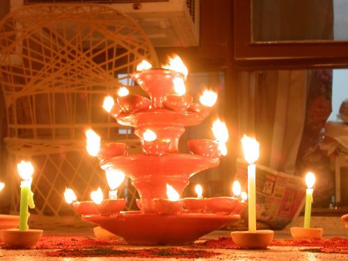 Žibintai, Diwali, Festivalis, Šventė, Hindu, Religija, Deepawali, Lempa, Molio Lempa