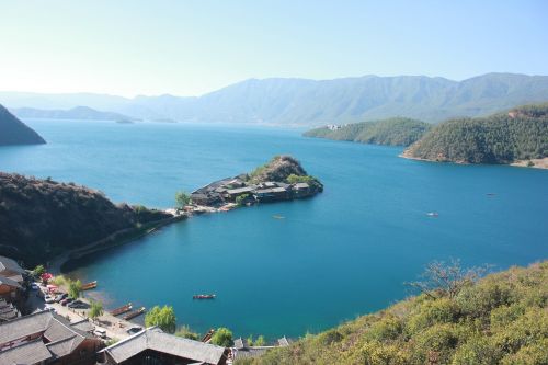 Lijiang, Lugu Ežeras, Kraštovaizdis, Kraštovaizdis, Ežeras, Sala