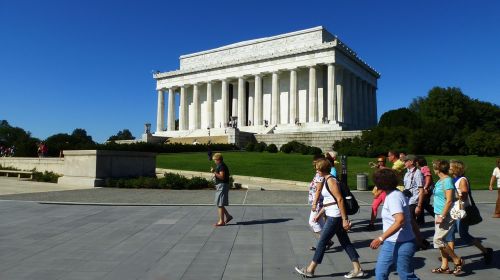 Lincoln Memorialas, Vašingtonas, September, Turistai, Usa
