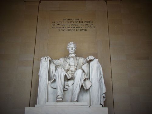 Lincoln Memorialas,  Vašingtonas,  Abraham Lincoln,  Statula