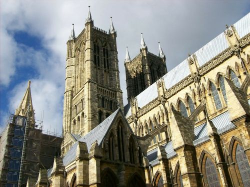 Lincolnshire, Anglija, Jungtinė Karalystė, Lincoln Katedra, Orientyras, Dangus, Debesys, Panorama, Bažnyčia, Tikėjimas, Religija, Architektūra, Lauke