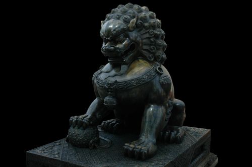 Liūtas, Bronzos Statula, Figūra, Bronza, Kinai, Asija, Statula
