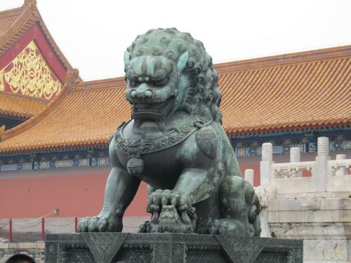 Liūtas, Statula, Varis, Skulptūra, Paminklas, Kinija, Šventykla