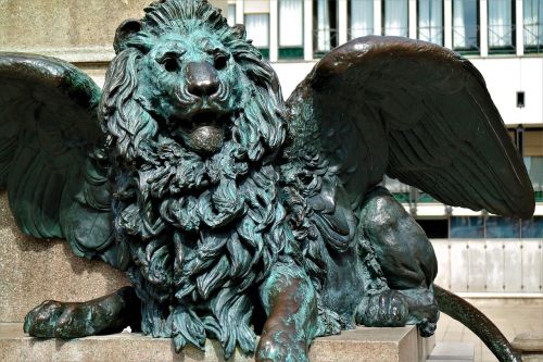 Liūtas, Venecija, Statula, Pegasus, Italy, Bronza
