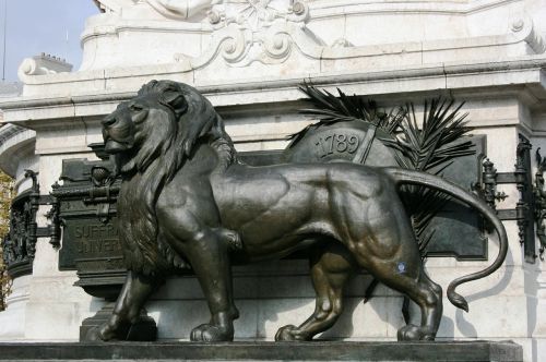 Liūtas, Statula, Paminklas, Respublika, Paris