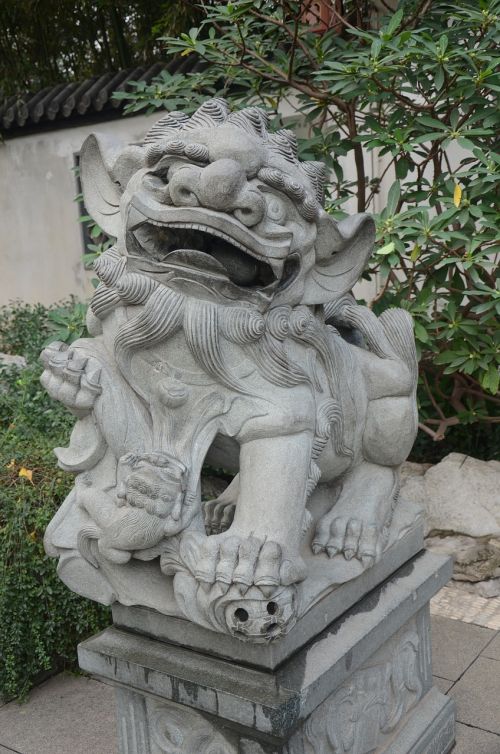 Liūtas, Skulptūra, Akmuo, Asija