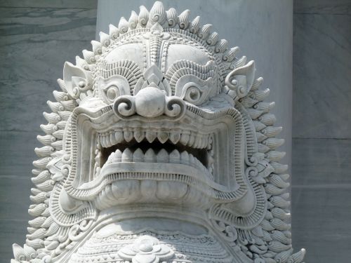 Liūto Galvą, Šventyklos Globėjas, Tailandas, Liūtas, Skulptūra, Šventyklos Kompleksas