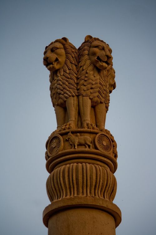 Liūtys, Statula, Stulpelis, Indija, Emblema, Architektūra, Orientyras