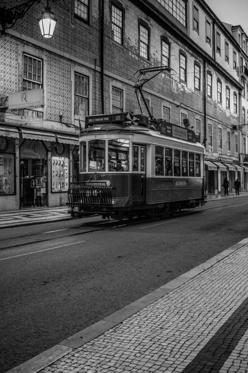 Lisbonas, Tramvajus, Portugal, Miestas, Miesto, Kraštovaizdis, Gatvė, Namai, Turizmas