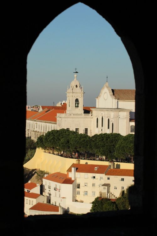 Lisbonas, Portugal, Pilis, Tagus Upė, Langas, Kraštovaizdis, Bažnyčia