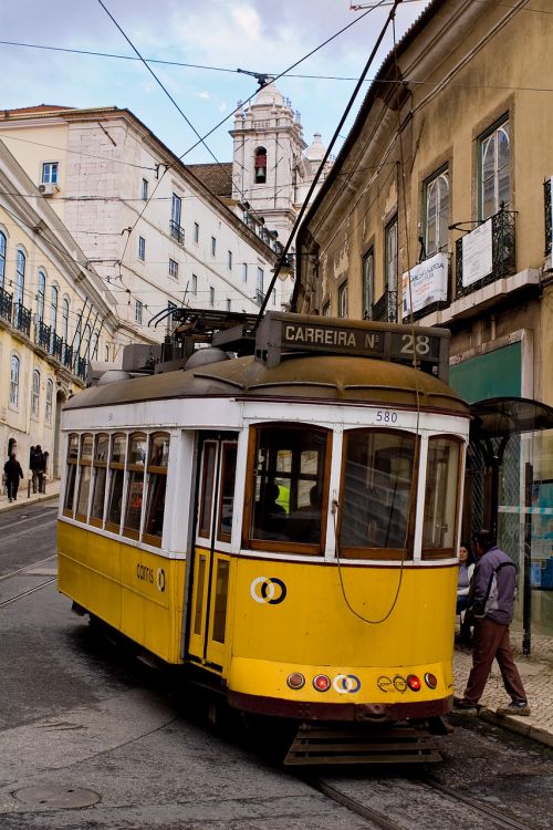 Lisbonas, Portugal, Senamiestis, Miestas, Baixa, Tramvajus