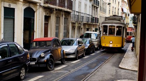 Lisbonas, Portugal, Senamiestis, Miestas, Baixa, Tramvajus