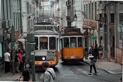 Lisabonos,  Tramvajus,  Gatvė,  Gražus,  Grožio,  Prekybos