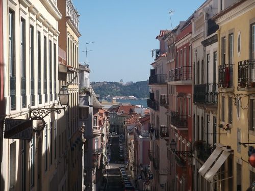 Lisbonas, Gatvė, Miestas, Pastatai, Tagus, Portugal, Rivers
