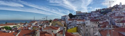 Lisbonas, Panorama, Tejo, Senamiestis, Alfama, Perspektyva