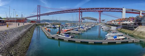 Lisbonas, Tiltas, Portugal, Vaizdas, Ponte 25 De Abril, Balandžio 25 D. Tiltas, Uostas, Panorama, Tejo