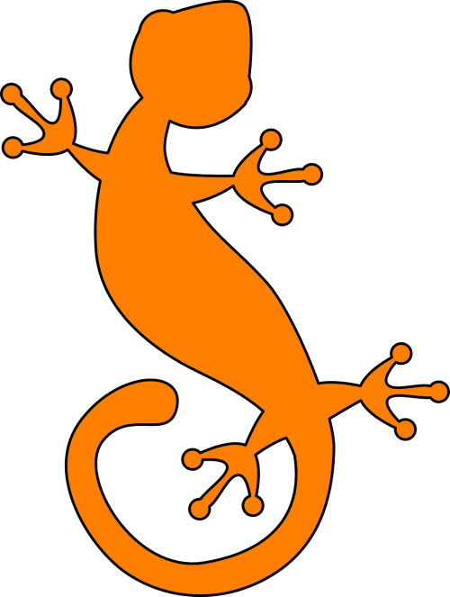 Driežas, Gecko, Logotipas, Iguana, Ropliai, Džiunglės, Atogrąžų, Oranžinė, Nemokama Vektorinė Grafika