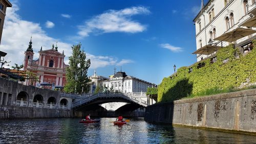 Ljubljana, Upė, Slovenia, Tiltas, Laibach, Baidarėmis