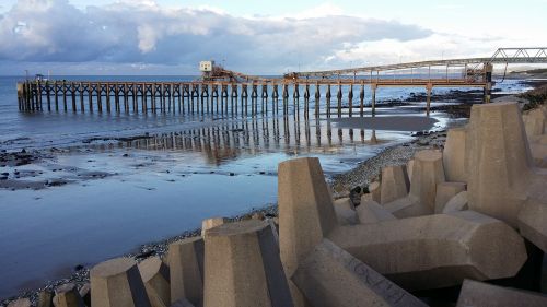 Llanddulas, Papludimys, Jūra, Atspindys, Raynes Jetty, Betonas