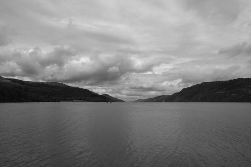 Lochess, Ežeras, Škotija, Skylė, Gamta, Debesys, Juoda Ir Balta, Dangus, Kraštovaizdis, Migla