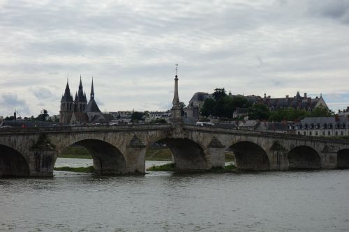 Loire, Blois, Miestas, Tiltas, Upė, France, Senas Tiltas