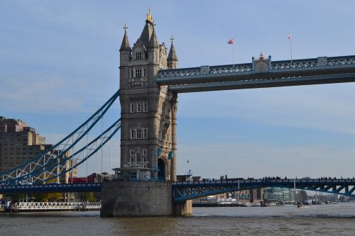 Londonas, Tiltas, Mėlynas, Dangus, Anglija
