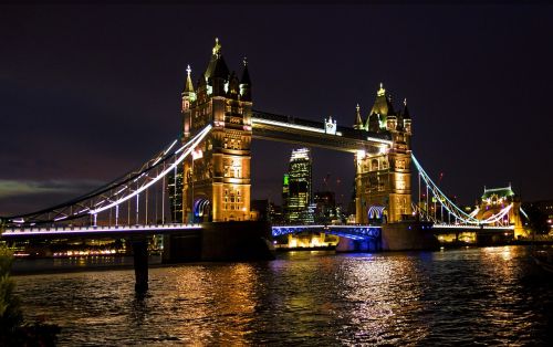 Londonas, Bokšto Tiltas, Tiltas, Jungtinė Karalystė, Anglija, Temzės Upė, Orientyras, Londono Bokštas, Lankytinos Vietos, Turizmas, Pritraukimas, Naktis, Bokštas, Uk, Tilto Bokštas