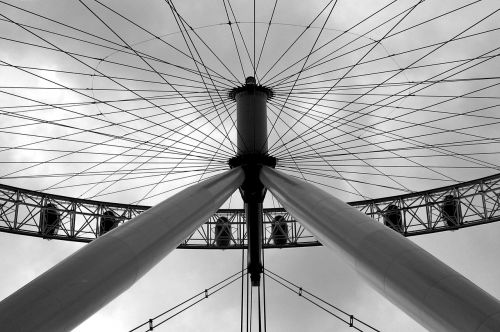 Ferris Ratas, Londonas, Miestas, Jungtinė Karalystė, Juoda Ir Balta