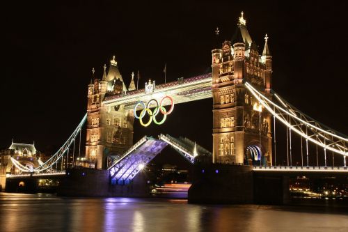 Bokšto Tiltas, Londonas, Londonas Olimpinės Žaidynės, Naktinis Vaizdas, Tiltas, Jungtinė Karalystė, Thames Upė, Thames
