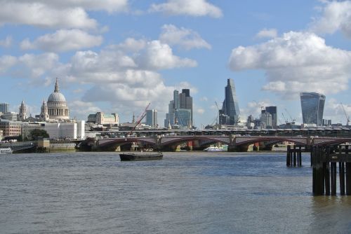 Londonas, Thames, Tiltas, Uk, Upė, Dangoraižiai, St Paulius, Katedra