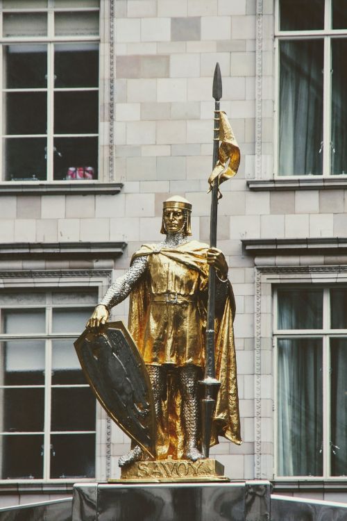 Londonas, Statula, Skulptūra, Paminklas, Jungtinė Karalystė, Anglija, Auksinis