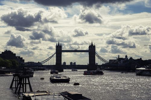 Londonas, Londono Tiltas, Dangus, Peizažas, Panorama, Saulėlydis, Upė
