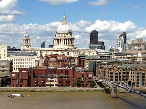 Londonas, Anglija, Švento Pauliaus Katedra, Vaizdas Iš Naujos Tate Galerijos, Temzės Upė