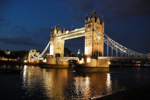 Londonas, Krantinė, Bokšto Tiltas, Vaizdas, Naktis
