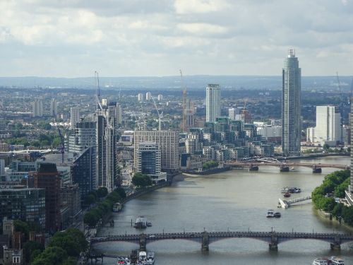 Londonas, Panorama, Miestas, Jungtinė Karalystė, Kapitalas, Temzės Upė, Tiltas, Britanija, Upė, Dangoraižis