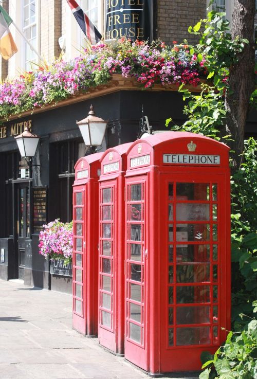 Londonas, Telefonas, Telefono Būdelė, Raudona, Anglija, Telefono Kabinai, Miesto