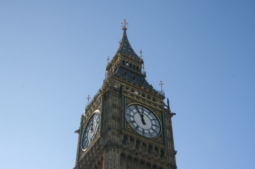 Londonas, Pastatas, Laikrodis, Bažnyčios Bokštas, Mėlynas Dangus
