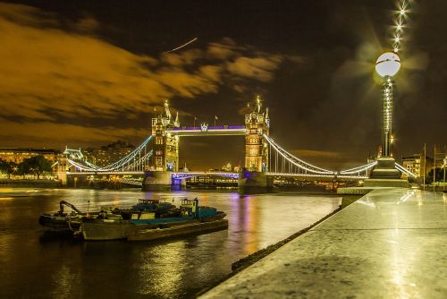 Londonas, Bokšto Tiltas, Naktis, Anglija