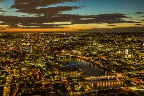 Londonas, Panorama, Miestas, Naktinis Vaizdas