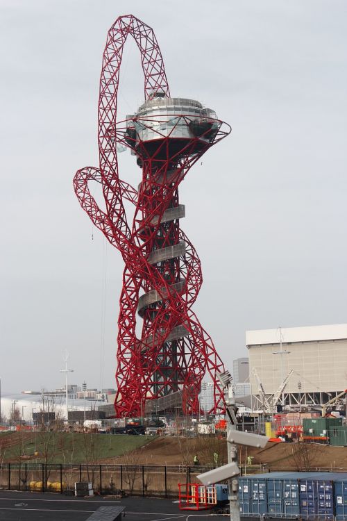 Londonas, Stratford, Olimpinis Kaimas, Torre, Londonas 2012, Olimpinės Žaidynės, Raudona, Architektūra, Pastatas