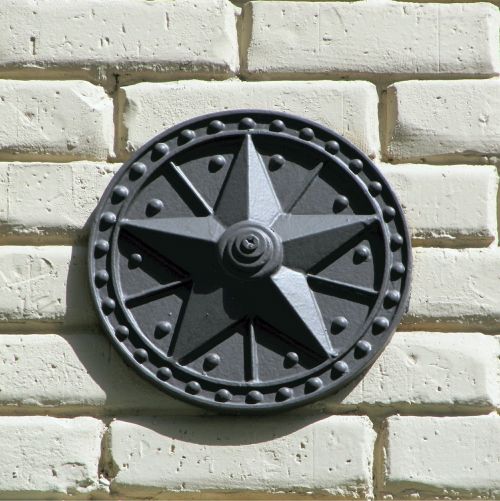 Vieniša Žvaigždė, Texas, Žvaigždė, Metalas, Plytos, Apdaila, Metalinis, Balta, Ornamentas, Dizainas, Architektūra