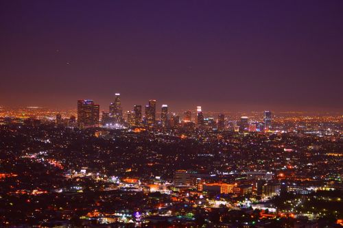 Los Andželas, Panorama, Usa, Apgyvendinimas, Naktinis Miestas, Miesto Kelionė, Naktiniai Žiburiai, Dangoraižis, Kraštovaizdis