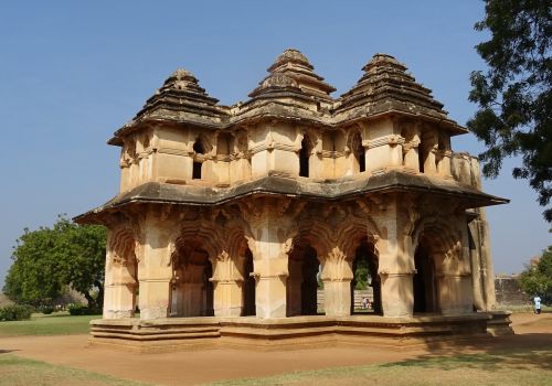 Lotus Mahal, Zenano Gaubtas, Hampi, Vijayanagar, Unesco, Paminklas, Karnataka, Senovės, Akmuo, Šventykla, Hinduizmas, Indijos, Architektūra, Paveldas, Archeologija, Granitas