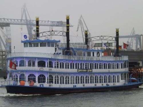 Luiziana Žvaigždė, Keleivinis Laivas, Irklo Garlaivis, Heckraddampfer, Hamburgo Uostas