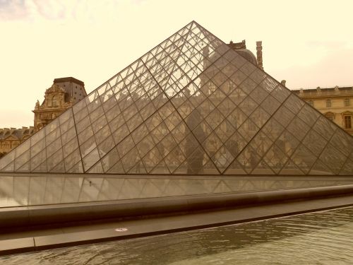 Lova, Paris, Piramidė, France, Muziejus, Stiklo Piramidė, Vakaras, Kelionė, Pastatas, Abendstimmung, Architektūra