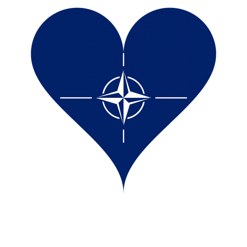 Meilė, Širdis, Nato, Vėliava, Logotipas, Mėlynas, Balta, Nemokama Vektorinė Grafika